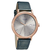 Sonata Men's Watch Analog Grey Dial With Blue Leather Strap, 7131WL02